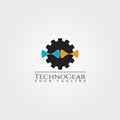 Gear logo template,technology vector design for business corporate,illustration element