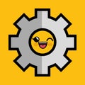 Gear machine character icon