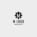 gear machine logo initial m industry vector icon design isolated Royalty Free Stock Photo