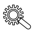 Gear machine work with lever line style icon