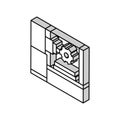 gear-machined apparatus isometric icon vector illustration