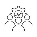 gear, man, growth chart, business grow management icon