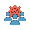 gear, man, growth chart, business grow management icon