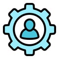 Gear manager icon outline vector. Company social