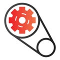Gear mechanism flat icon. Cogwheel mechanism color icons in trendy flat style. Machinery cog gradient style design