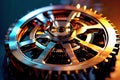 gear mechanism hologram interlocking gears rotating smoothly sho