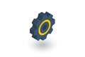 Gear, mechanism isometric flat icon. 3d vector