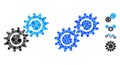 Gear Mechanism Rotation Mosaic Icon of Round Dots