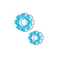 Gear mechanism wheels icon simple flat vector