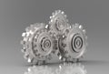 Gear metal wheels 3d illustrated