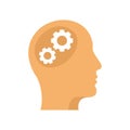 Gear mind icon flat isolated vector