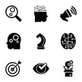 Gear mind icon set, simple style