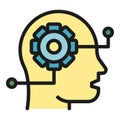 Gear mind icon vector flat