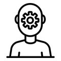 Gear mind life skill icon, outline style