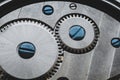 Gear on movement of Mechanical watch Royalty Free Stock Photo