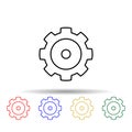 gear multi color style icon. Simple thin line, outline vector of web icons for ui and ux, website or mobile application Royalty Free Stock Photo