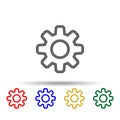 Gear multi color style icon. Simple thin line, outline vector of web icons for ui and ux, website or mobile application Royalty Free Stock Photo