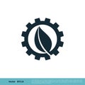 Gear and Nature Leaf Icon Vector Logo Template Illustration Design. Vector EPS 10 Royalty Free Stock Photo