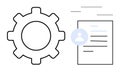 Gear and Document with User Icon Representing Process Optimization and Profile Management Royalty Free Stock Photo