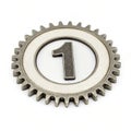 Gear with the number 1 isolated on white background Royalty Free Stock Photo