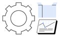 Gear, Open Box, and Data Chart Representing Process, Innovation, and Analytical Progress Royalty Free Stock Photo
