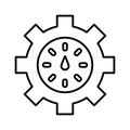 Gear, optimization, performance outline icon. Line art design