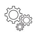 Gear, options, preferences outline icon. Line art vector