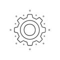 Gear outline with circles Minimalist engine icon Concept of a process symbol Royalty Free Stock Photo