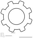 Outline Gear with Document Symbolizing Process Documentation and Workflow Management Royalty Free Stock Photo