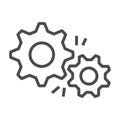 Gear Outline Icon Vector flat design style.