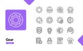 Gear outline icons for settings tools and automation systems Royalty Free Stock Photo