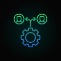 Gear with people colored icon - vector outsourcing symbol