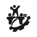 Gear people Commitment Teamwork Together Black Logo