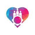 Gear people heart shape concept vector logo design Royalty Free Stock Photo