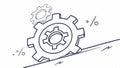Gear with percentage sign, performance optimization focus. vector design Generative AI