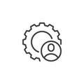 Gear with Person avatar line icon