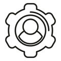 Gear personal success icon outline vector. Balance human