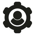 Gear personal success icon simple vector. Balance human