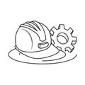 gear pinion machine with helmet secure Royalty Free Stock Photo