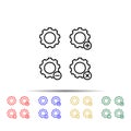gear, plus, remove, minus sign multi color style icon. Simple thin line, outline vector of web icons for ui and ux, website or Royalty Free Stock Photo