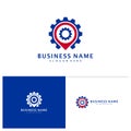 Gear Point logo template, Creative Point logo design vector, Gear logo concept