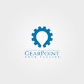 Gear point logo template, gear logo, technology vector design for business corporate,illustration element