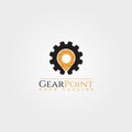 Gear point logo template, gear logo, technology vector design for business corporate,illustration element