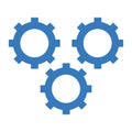 Gear, preferences icon. Blue color