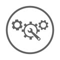 Gear, preferences icon. Gray vector sketch