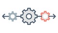 Gear Process Icon: Interconnected Gears Flat Design, vector design Generative AI Royalty Free Stock Photo