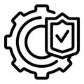 Gear protection icon outline vector. Core trust