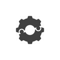 Gear puzzle pieces vector icon Royalty Free Stock Photo