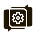 Gear In Quotation Frame Agile Element glyph icon