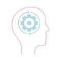 Gear and repeat arrows inside human head line style icon vector design Royalty Free Stock Photo